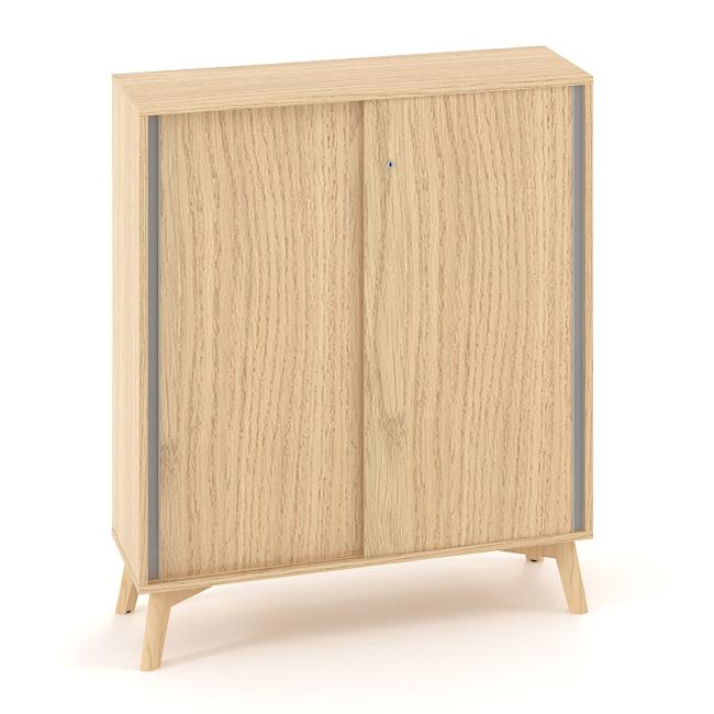 Policová skříň ALFA ROOT, posuvné dveře, 2 police, 100x45x121,5cm, dub