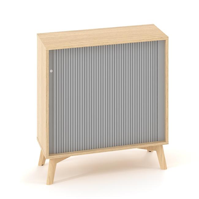 Policová skříň ALFA ROOT, žaluziové dveře RAL9010, 1 police, 80x45x88,7cm, dub