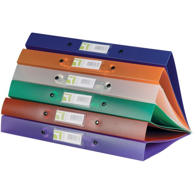 [QC002905] Pořadač 4-kroužkový Q-CONNECT celoplastový 2,5cm transparentní modrý