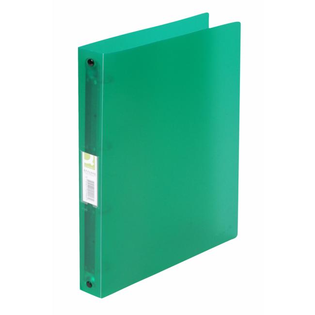 [QC002906] Pořadač 4-kroužkový Q-CONNECT celoplastový 2,5cm transparentní zelený