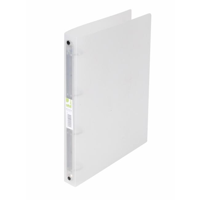 [QC002909] Pořadač 4-kroužkový Q-CONNECT celoplastový 2,5cm transparentní mléčný
