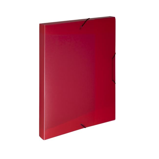 [KP256000] Plastový box s gumičkou Karton PP Opaline červený
