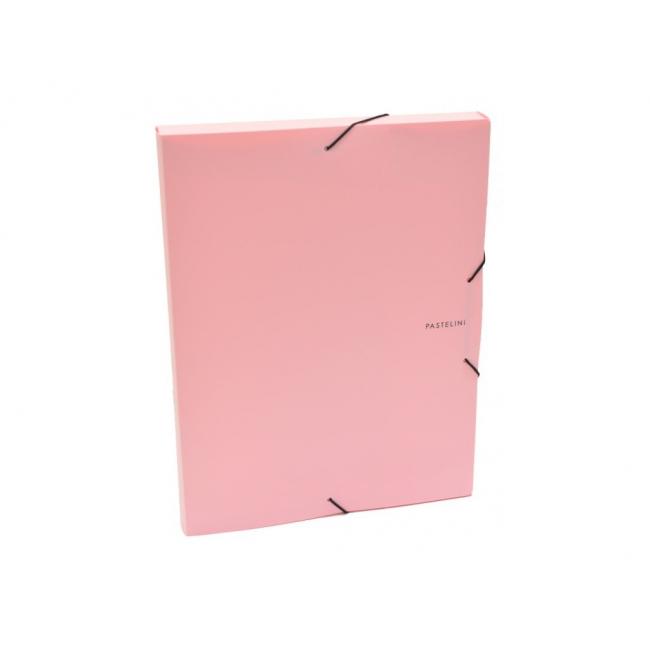 [KP257600] Plastový box s gumičkou Karton PP Pastelini růžový