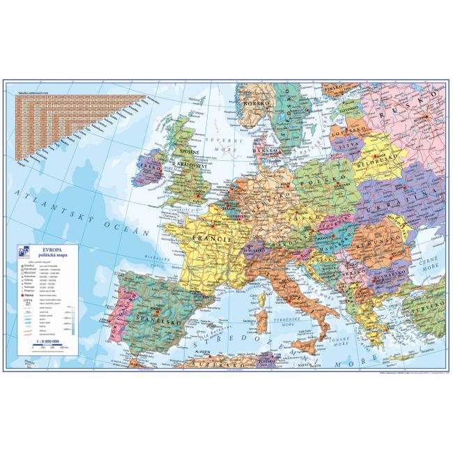 [KP580500] Podložka na stůl KARTON PP s mapou Evropy 40x60cm