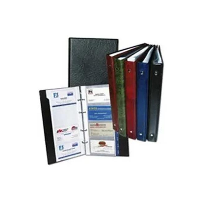 [KP632300] Přenosná 4-kroužková vizitka na 80 vizitek s registrem KARTON PP modrá