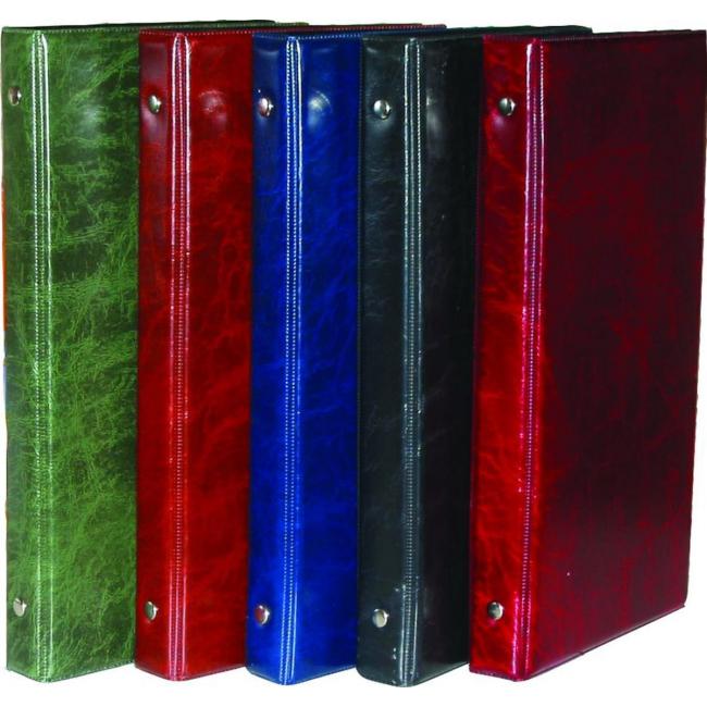 [KP632400] Přenosná 4-kroužková vizitka na 80 vizitek s registrem KARTON PP červená