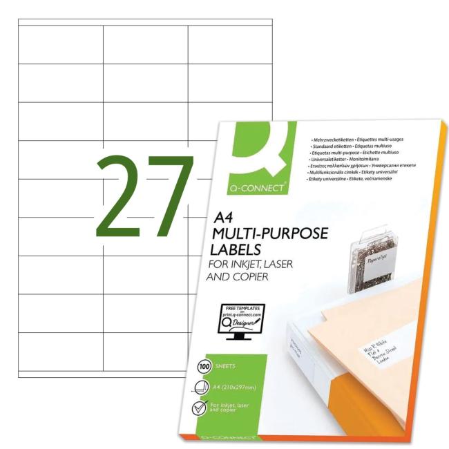 Etikety univerzální 70x32 mm Q-CONNECT A4 100 archů