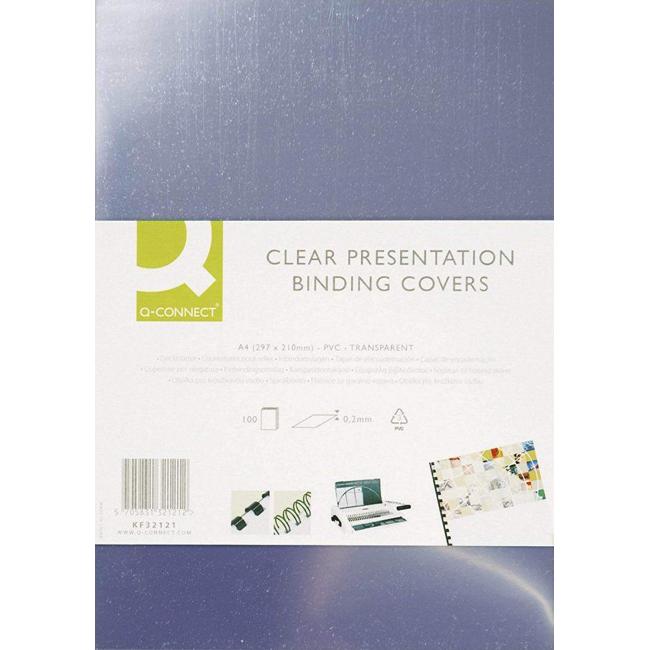 [LF020003] Plastové obálky pro kroužkovou vazbu Q-Connect A3 PVC 200mic čiré