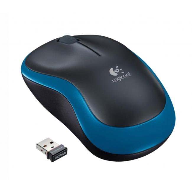 Myš Logitech M185 modrá, bezdrátová, optická