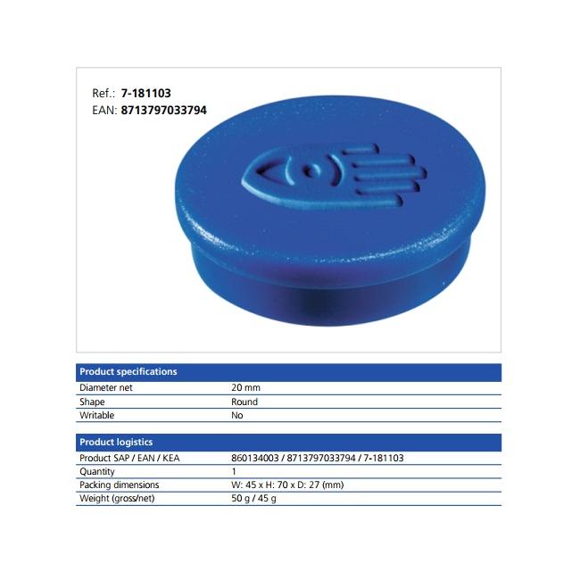 [LM181103] Magnet 20 mm modrý 10 ks