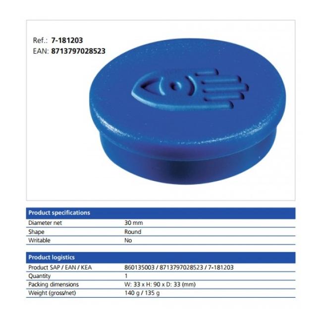 [LM181203] Magnet 30 mm modrý 10 ks