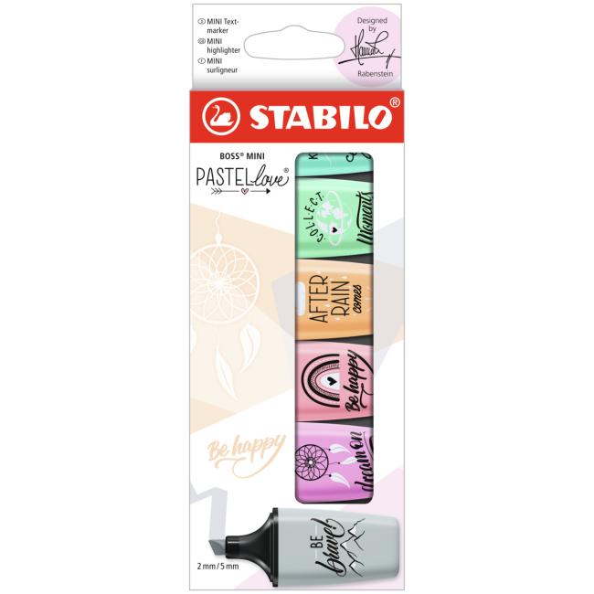 Sada zvýrazňovačů STABILO Boss mini pastel 6ks