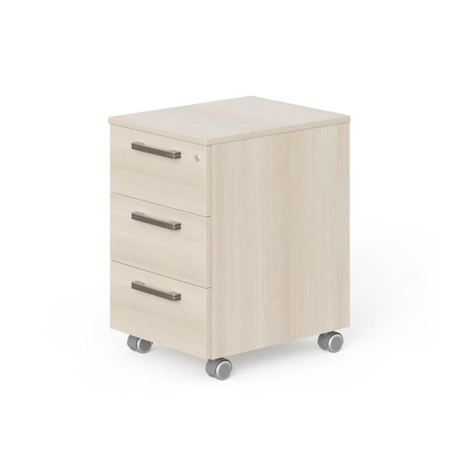 Kontejner mobilní 3 zásuvky Lenza Wels, 40,8x63,3x50,4cm, akát světlý