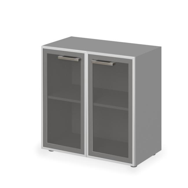 Policová skříňka Lenza Wels, prosklená, 79,8×80,0×40,4cm, akát světlý