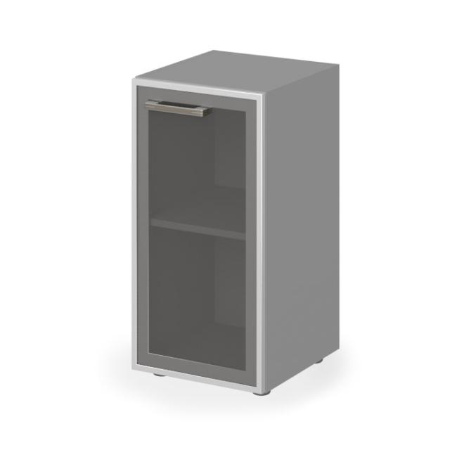 [LZ001210] Policová skříňka prosklená Lenza Wels, panty vpravo, 39,9x80,0x42,5cm, akát světlý