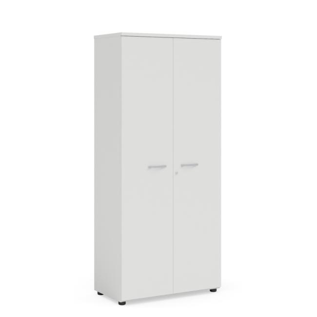[LZ002803] Šatní skříň BASIC s výsuvným věšákem, se zámkem, 80x40x182,1cm, bílá