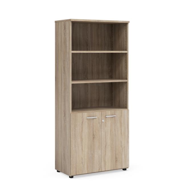 [LZ002884] Policová skříň BASIC, kombinovaná, se zámkem, 80x40x182,1cm, dub Sonoma