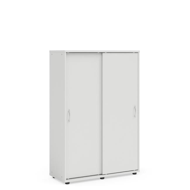 [LZ002893] Policová skříň BASIC, posuvné dveře bez zámku, 100x40x147,9cm, bílá