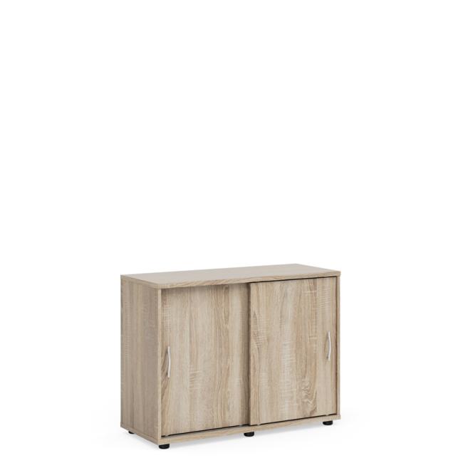 [LZ002904] Policová skříň BASIC, posuvné dveře bez zámku, 100x40x75, 3cm, dub Sonoma