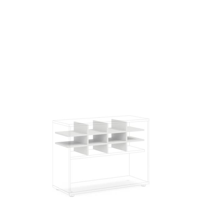 Přihrádka do niky BASIC, otevřená, 96,2x35,3x32,7cm, bílá