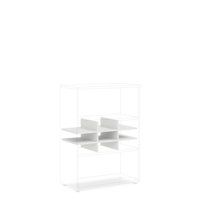 Přihrádka do niky BASIC, otevřená, 76,7x37,8x32,9cm, bílá