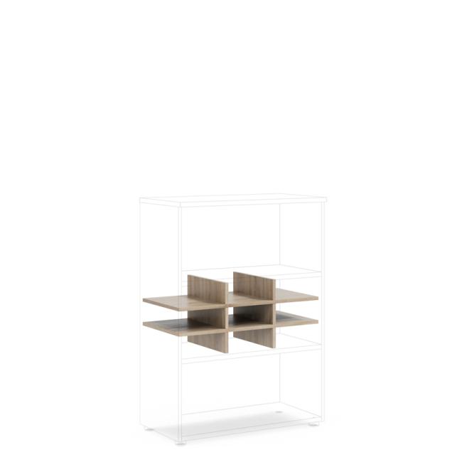Přihrádka do niky BASIC, otevřená, 76,7x37,8x32,9cm, dub Sonoma