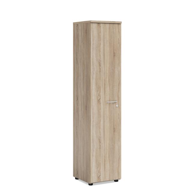 [LZ002974] Policová skříň BASIC, levé dveře se zámkem, 40x40x182,1cm, dub Sonoma