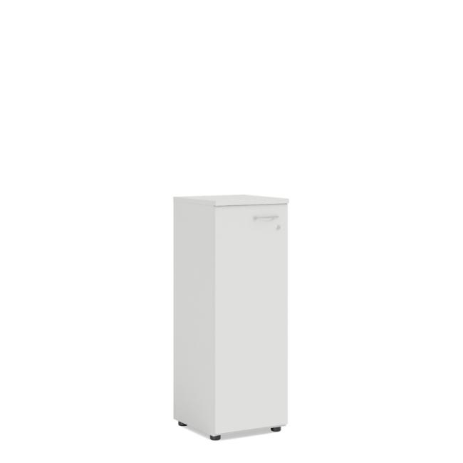 [LZ002993] Policová skříň BASIC, levé dveře se zámkem, 40x40x111,7cm, bílá