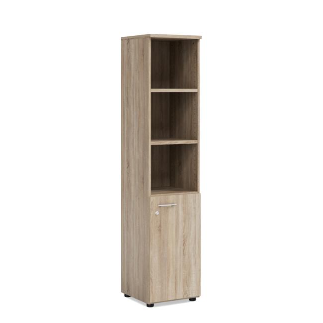 [LZ003034] Policová skříň BASIC, kombinovaná, levé dveře se zámkem, 40x40x182,1cm, dub Sonoma