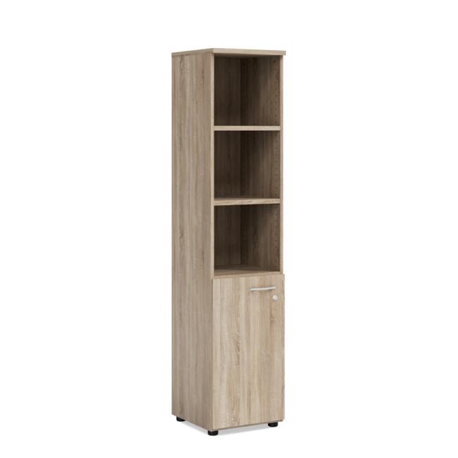 [LZ003044] Policová skříň BASIC, kombinovaná, pravé dveře se zámkem, 40x40x182,1cm, dub Sonoma