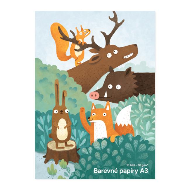 Barevný papír A3 10 listů