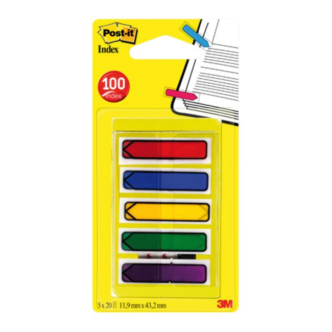 Záložky Post-it Index šipka 11,9 x 43,2mm, 5x20 l
