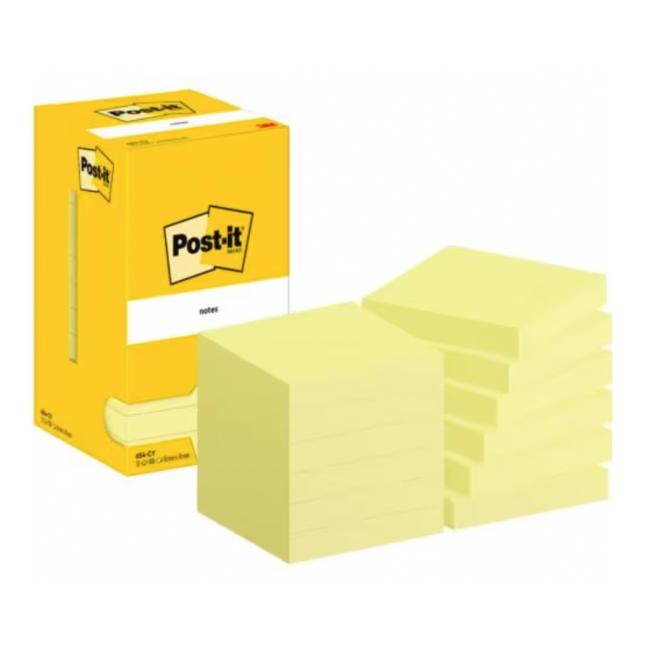 Samolepící bloček Post-it 76x76 žlutý 12x100 lístků