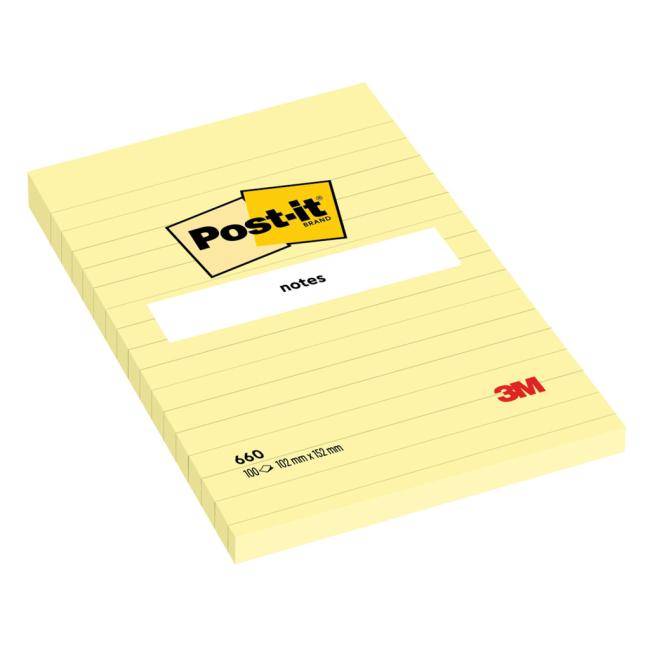 [MM066000] Samolepící bloček Post-it 102x152 žlutý linkovaný