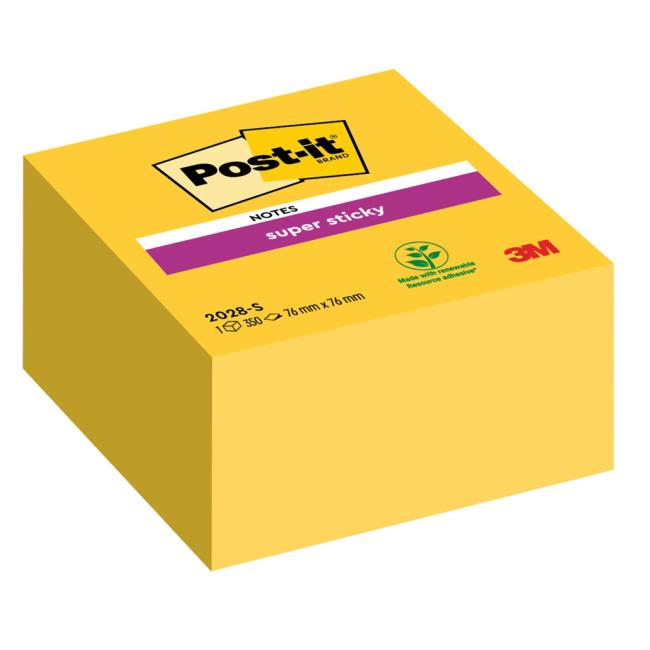 Samolepící bloček Post-it Super Sticky 76x76mm žlutá 350l
