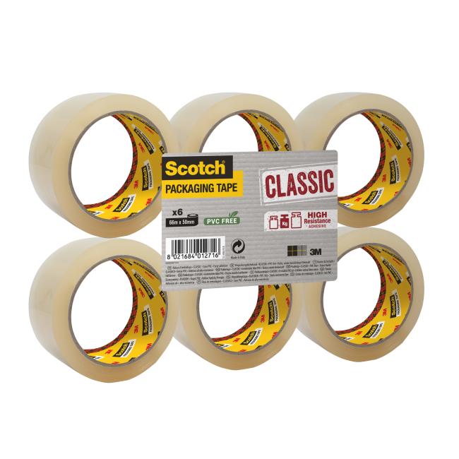 Balící lepící páska Scotch, neobsahuje PVC, průhledná, 48 mm x 50 m, 6 rolí