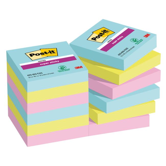[MM242809] Samolepící bloček Post-it Super Sticky COSMIC 47.6x47.6mm, 12 bločků po 90 lístků