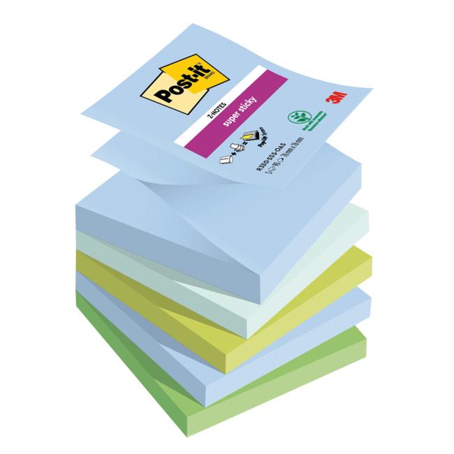 Samolepící Z-bločky Post-it Super Sticky OASIS, velikost 76x76 mm, 5 bločků po 90 lístků