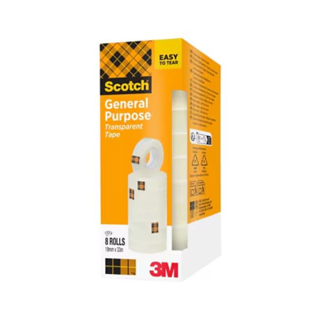 Lepicí páska Scotch 508, 19 mm x 33 m, 8 ks