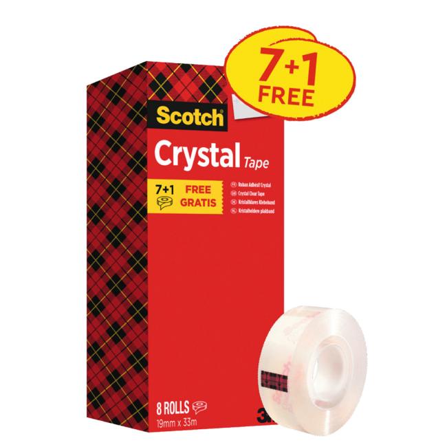 [MM600008] Lepicí páska křišťálově čirá Scotch zvýhodněné balení, 8 rolí, 19 mm x 33 m