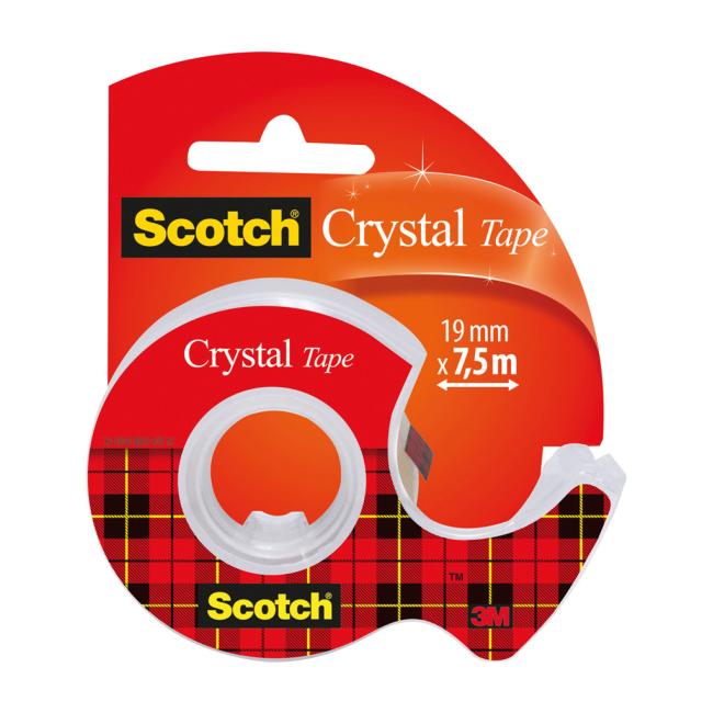 [MM619750] Lepicí páska křišťálově čirá Scotch, 19 mm x 7,5 m, 1 role v zásobníku