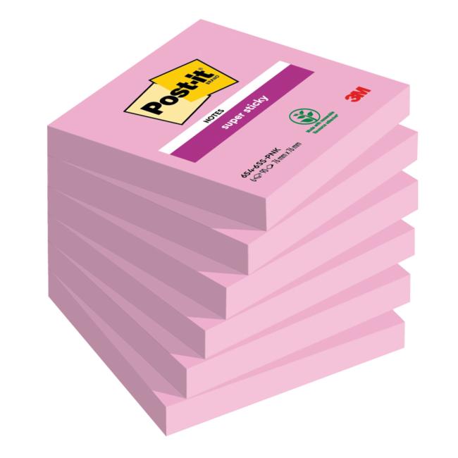 [MM654060] Samolepící bloček Post-it Super Sticky světle růžové 76x76mm