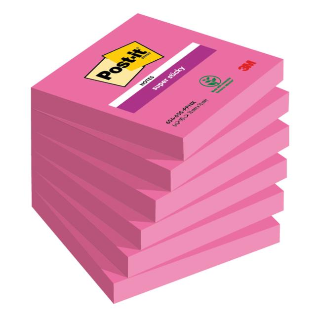 Samolepící bloček Post-it Super Sticky růžové 76x76mm