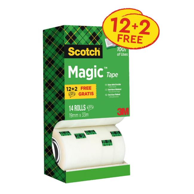 [MM810014] Lepicí páska Scotch Magic neviditelná popisovatelná 19 mm x 33 mv krabičce 12+2 zdarma
