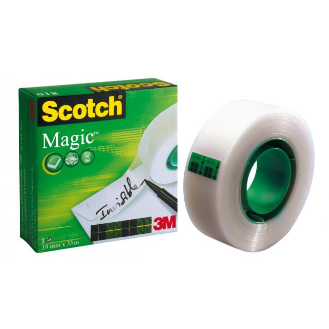 Lepicí páska Scotch Magic neviditelná popisovatelná, 19 mm x 33 m, v krabičce