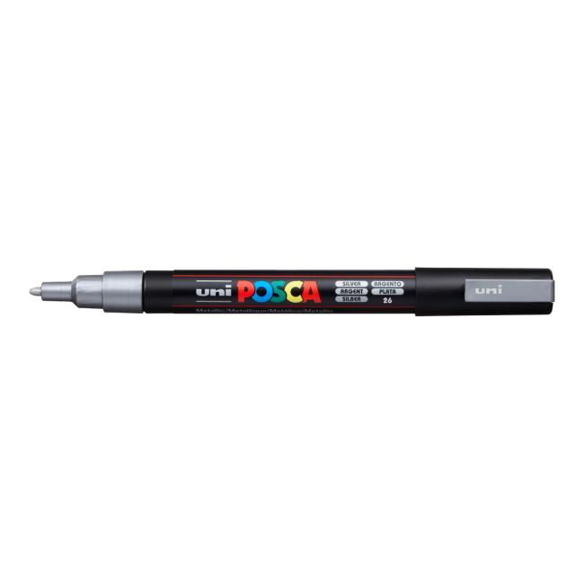 Popisovač uni POSCA PC-3M stříbrný