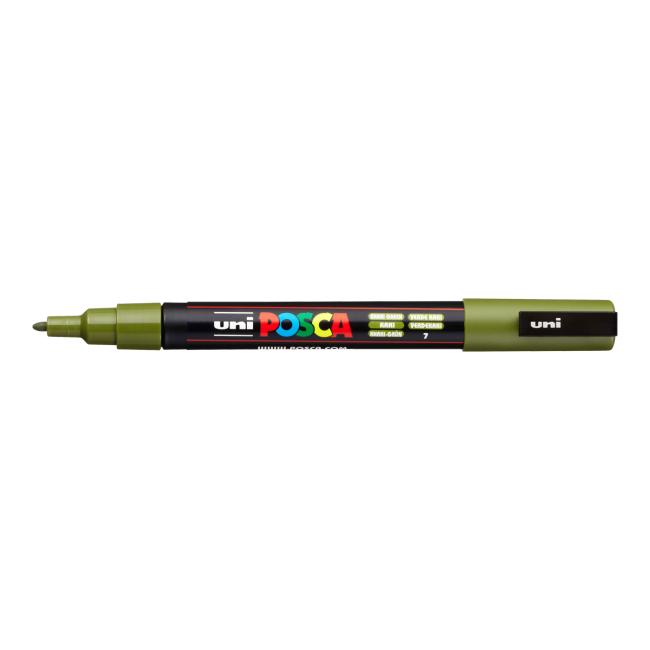Popisovač uni POSCA PC-3M khaki zelený