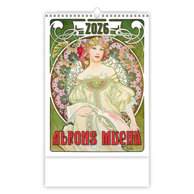 Nástěnný kalendář Alfons Mucha 24 x 33 cm 2026