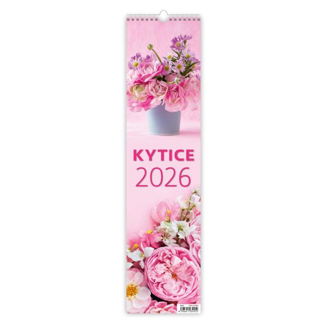 Nástěnný kalendář Kytice - kravata 12 x 48 cm 2026