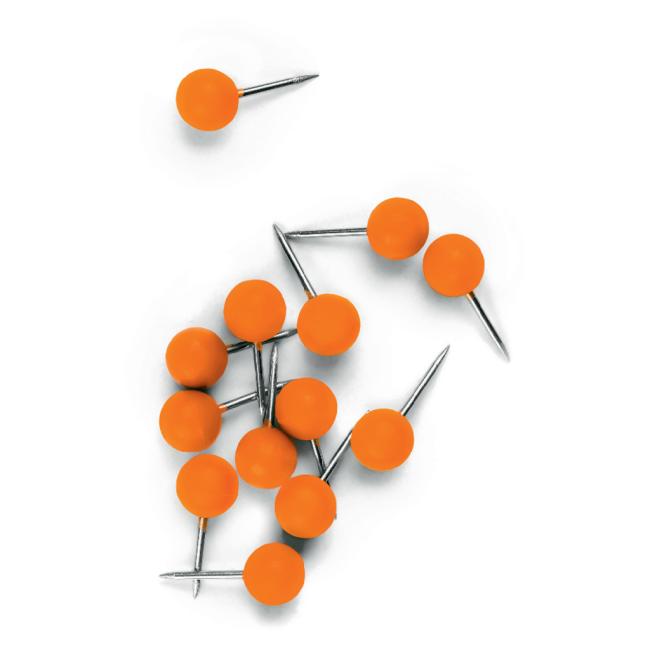 [NB905329] Napichovací špendlíky NOBO kulaté 6mm oranžové 100ks